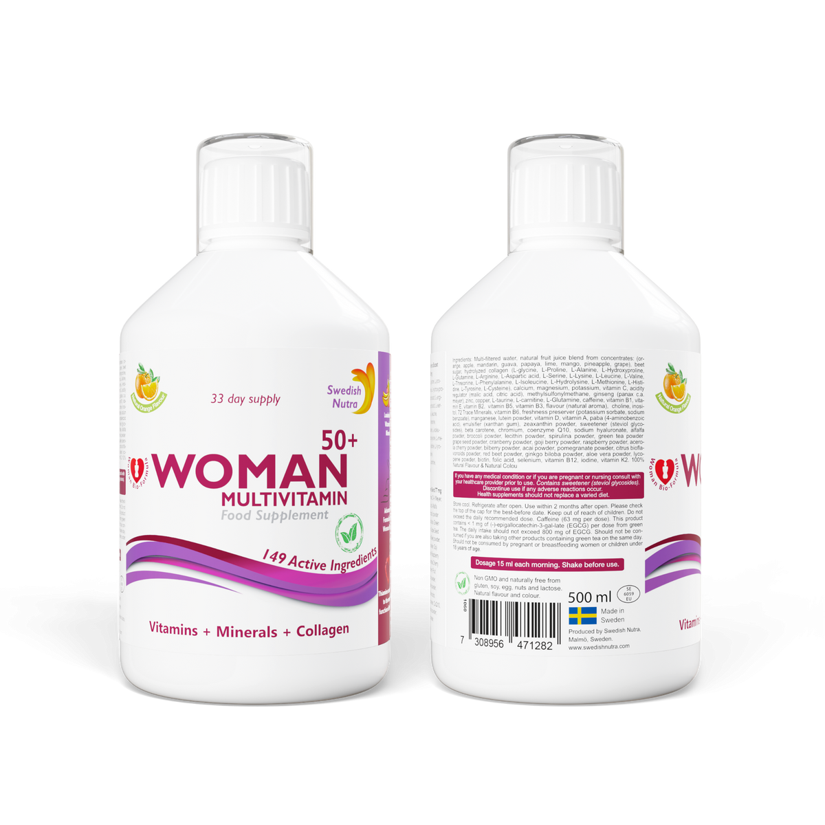 Swedish Nutra Multivitamine Vrouw 50+ 500 ml - afbeelding 4