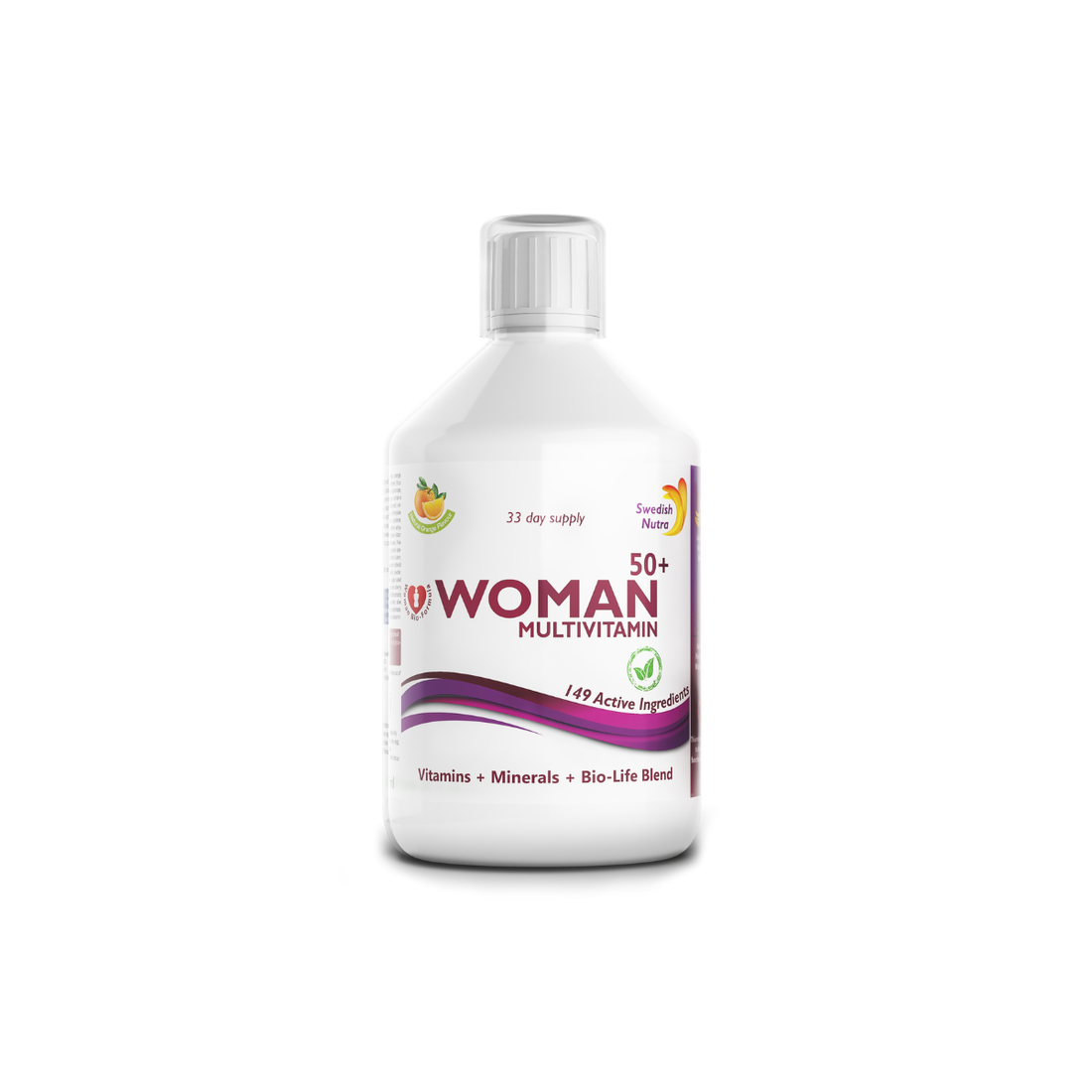 Vloeibare multivitamine voor vrouwen en mannen 50+
