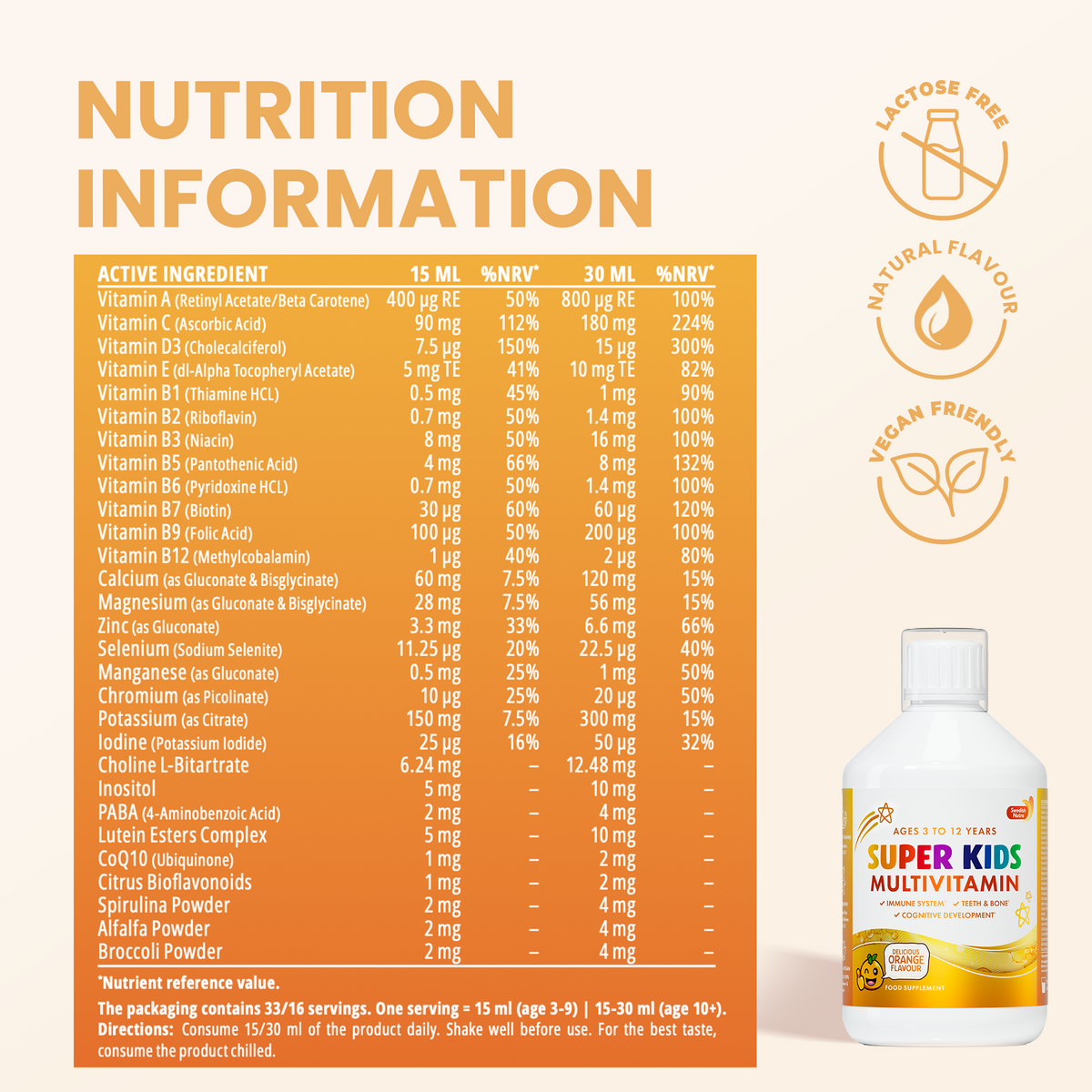 Swedish Nutra Super Kids multivitamine 500 ml - afbeelding 7