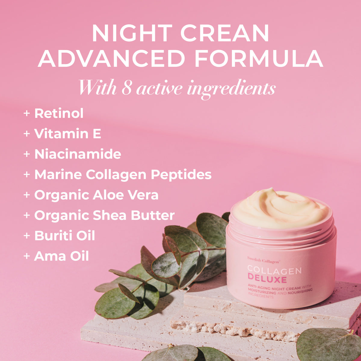 Swedish Collagen Deluxe anti-aging nachtcrème 50 ml - afbeelding 5
