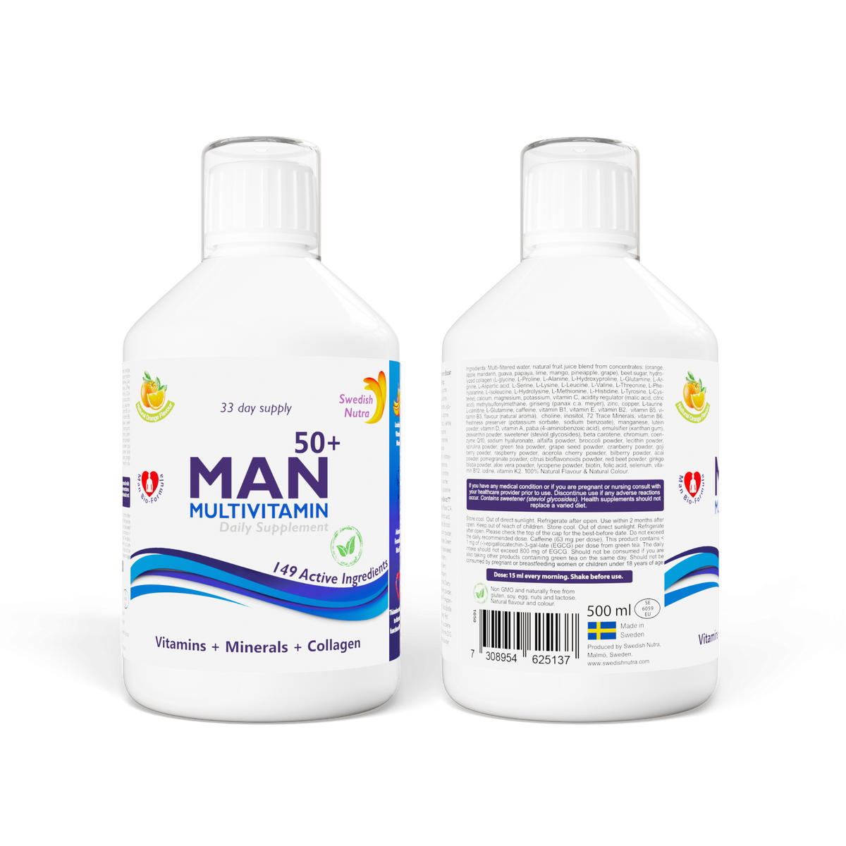 Swedish Nutra Multivitamine Man 50+ 500 ml - afbeelding 4